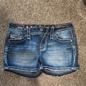 Rock Revival Women's Distressed Blue Jean Shorts